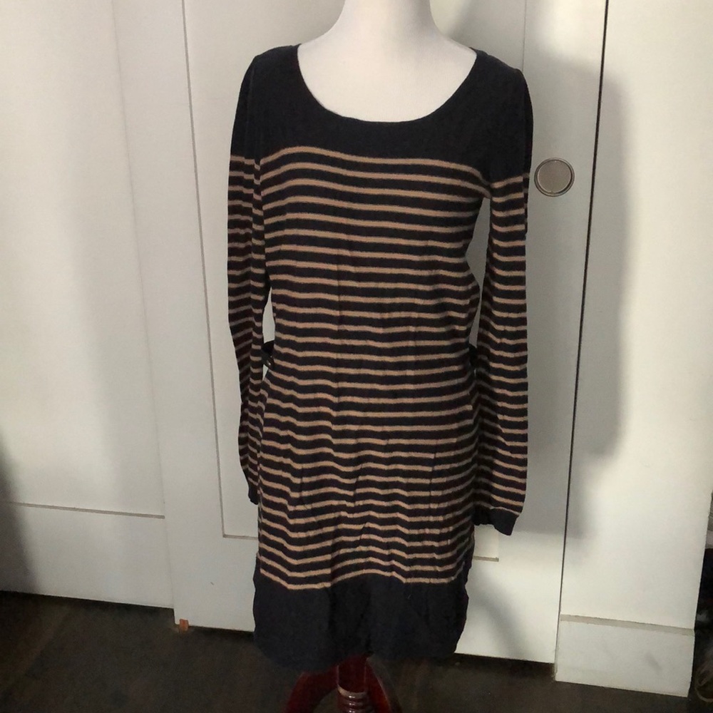 COMPTOIR DES COTONNIERS NAVY CREAM COTTON DRESS